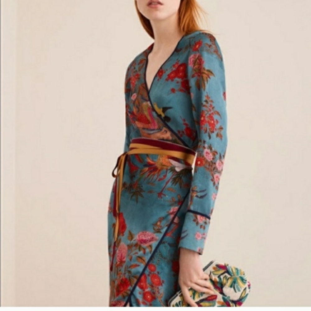 Zara Floral Maxi Dress - Blue and Red